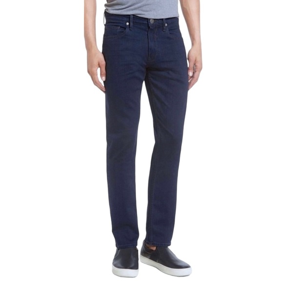 PAIGE Men’s Federal Slim Straight Stretch Jeans in Gus Wash (Darker Blue) - Picture 1 of 8